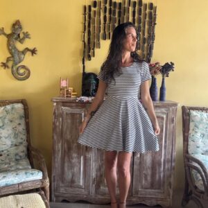 Vestido Curto Rodado Estampa Zig-zag – Delikada – tam M