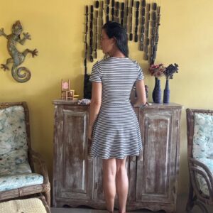 Vestido Curto Rodado Estampa Zig-zag – Delikada – tam M