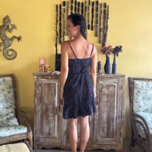Vestido Azul Poá Branco – Shein – tam M