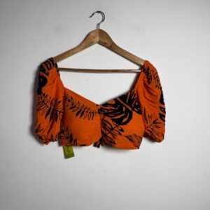 Top Cropped Estampa Tropical Laranja – Yurian – tam M