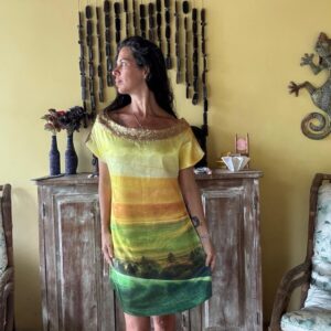 Vestido Curto Estampado com Paetês - Kesses - tam M