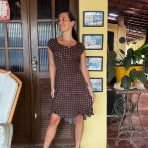 Vestido Curto Estampa Geométrica Escura - Zimpy - tam P