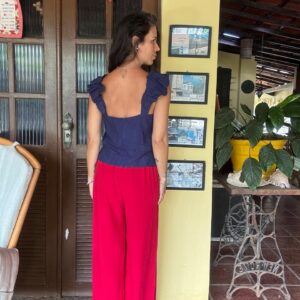 Calça Pantalona Vermelha Vibrante – tam G