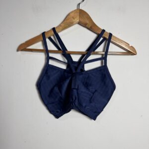 Top esportivo tiras cruzadas azul-marinho – Farik – tam M