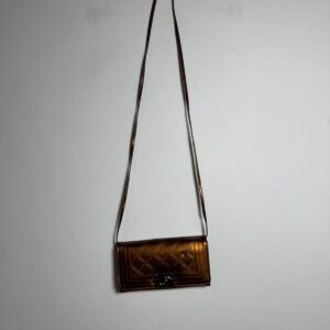 Bolsa Carteira Metalizada Bronze Vintage