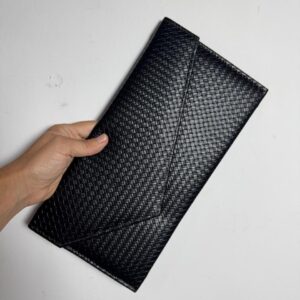 Bolsa Carteira Preta Texturizada Envelope