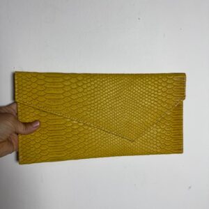 Bolsa Carteira Amarela Texturizada Python