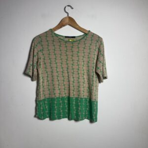 Blusa Estampa Geométrica Verde Bege - Cortelle - tam P