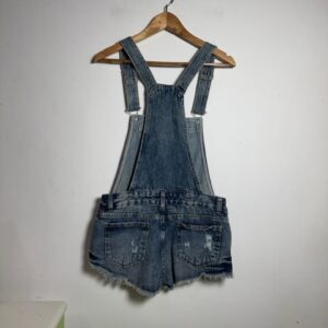 Jardineira Curta Jeans Estonada – Bluesteel – tam P