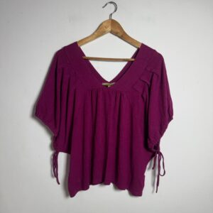 Blusa Ampla Decote V Vinho – Namine – tam G