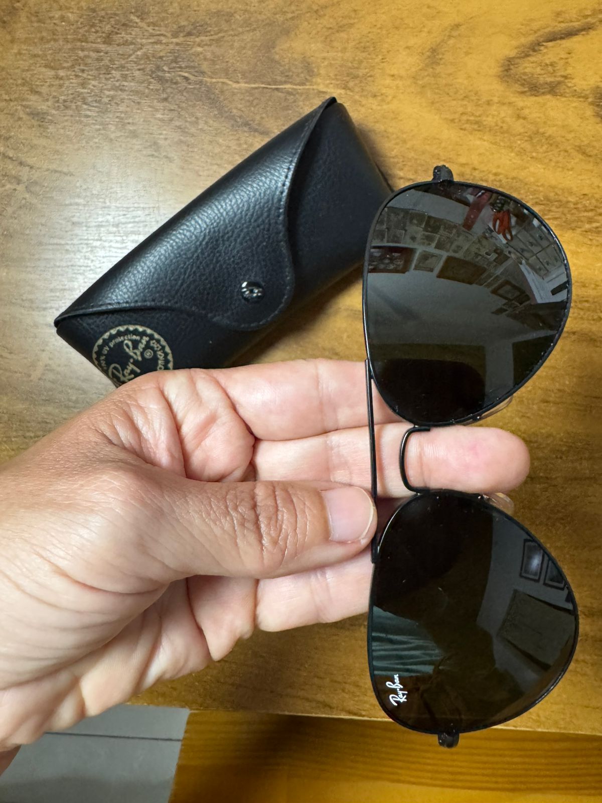 Óculos Escuros de Sol Aviador Preto com capa - Ray Ban *ORIGINAL* - Imagem 3