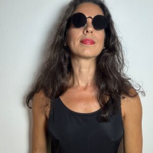 Óculos Escuros de sol redondo preto