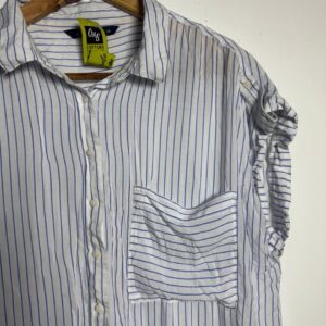 Camisa Listrada Branca E Azul – Alk Casual – tam 48
