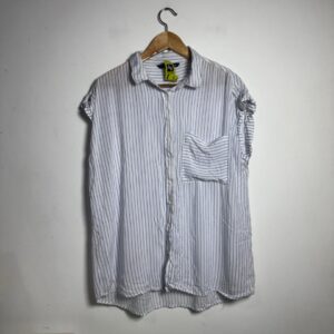 Camisa Listrada Branca E Azul – Alk Casual – tam 48