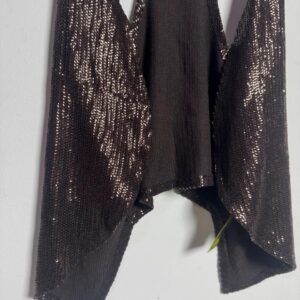 Colete Preto com Brilho Cobreado – Le Lis Blanc – tam M