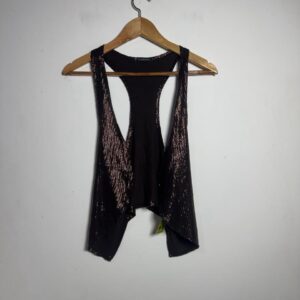 Colete Preto com Brilho Cobreado – Le Lis Blanc – tam M