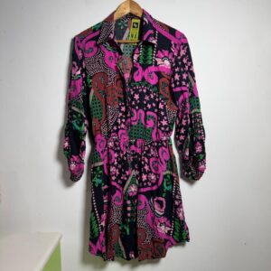 Vestido Estampado Floral Rosa - Elementais - tam GG