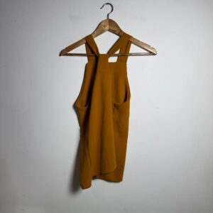 Blusa Mostarda Frente Única Alças – tam M