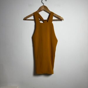 Blusa Mostarda Frente Única Alças - tam M