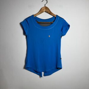 Camiseta Esportiva Azul com Transparência - tam M