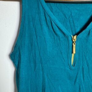 Blusa Regata Verde Petróleo com Zíper – Impactual – tam M