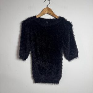 Camisa Preta Felpuda Texturizada - Bluesteel - tam P