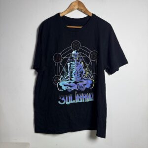 Camiseta Preta Estampa Esqueleto - tam GG