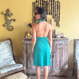 Vestido Halter Neck Verde com Detalhes Metálicos – Az – tam 40