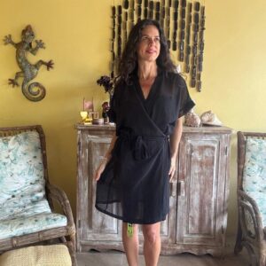 Robe de Sobreposição Transparente Preto