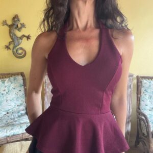 Blusa Peplum Frente Única Vinho - Damy Modas - tam M