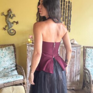 Blusa Peplum Frente Única Vinho – Damy Modas – tam M