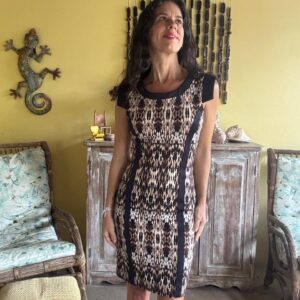 Vestido Tubinho Animal Print e Preto - Visual Top - tam M