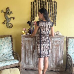 Vestido Tubinho Animal Print e Preto – Visual Top – tam M