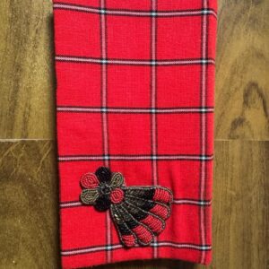 Bolsa de Mão Envelope Xadrez com Aplicação Artesanal - Africana