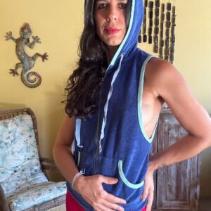 Colete / blusa Azul Com Capuz - Siberian - tam P