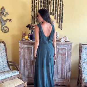 Vestido Longo Verde com Fenda – Shein – tam G