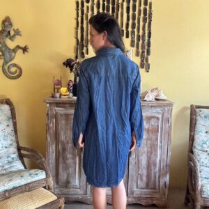 Vestido Chemise Jeans Manga Longa – Marfinno – tam M