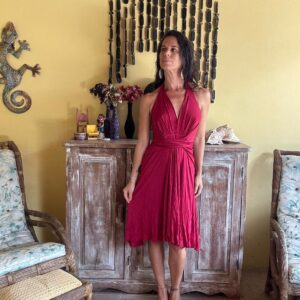 Vestido Curto Vinho Frente Única - Bonnie - tam 44