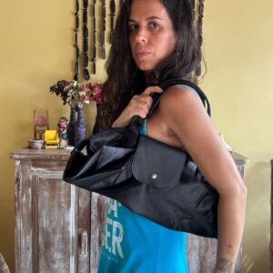 Bolsa de Ombro Dobrável Preta – Grande
