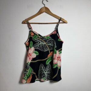 Blusa Regata Estampada Floral com Zíper – tam M