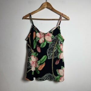 Blusa Regata Estampada Floral com Zíper - tam M