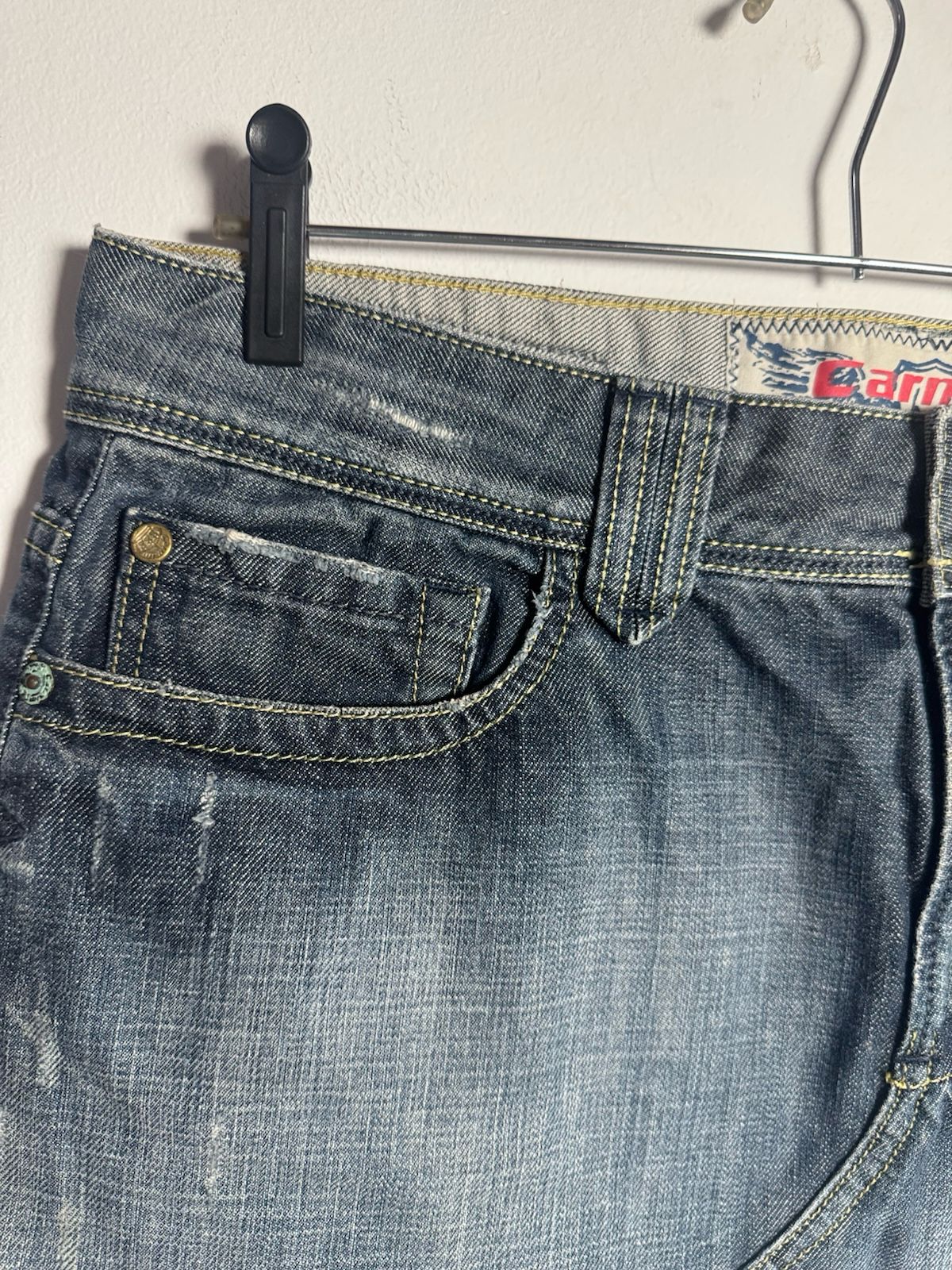 Mini Saia Jeans Desfiada com Bordado – Carmim – tam 42 - Imagem 3