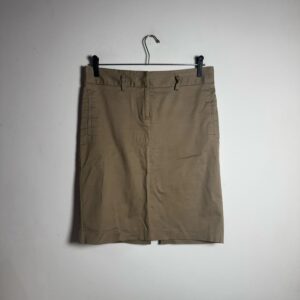 Saia Lápis Bege Cáqui com Fenda – Zara – tam M