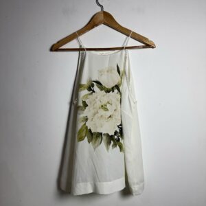 Blusa Regata Branca Estampa Floral com Alças Finas – Exatta – tam M
