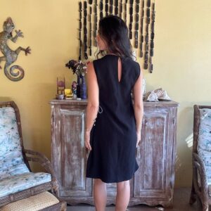 Vestido Preto com Amarração Lateral – tam M