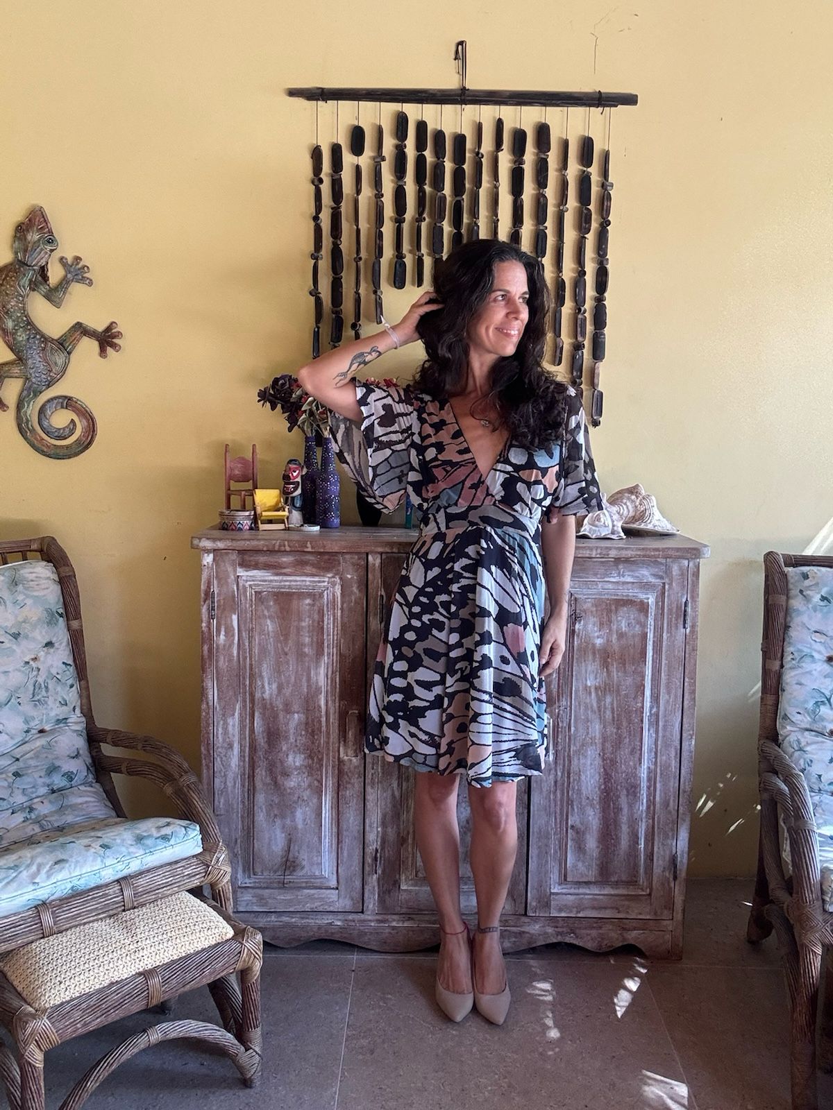 Vestido Estampado Asas de Borboleta – Zinzane – tam G - Imagem 3