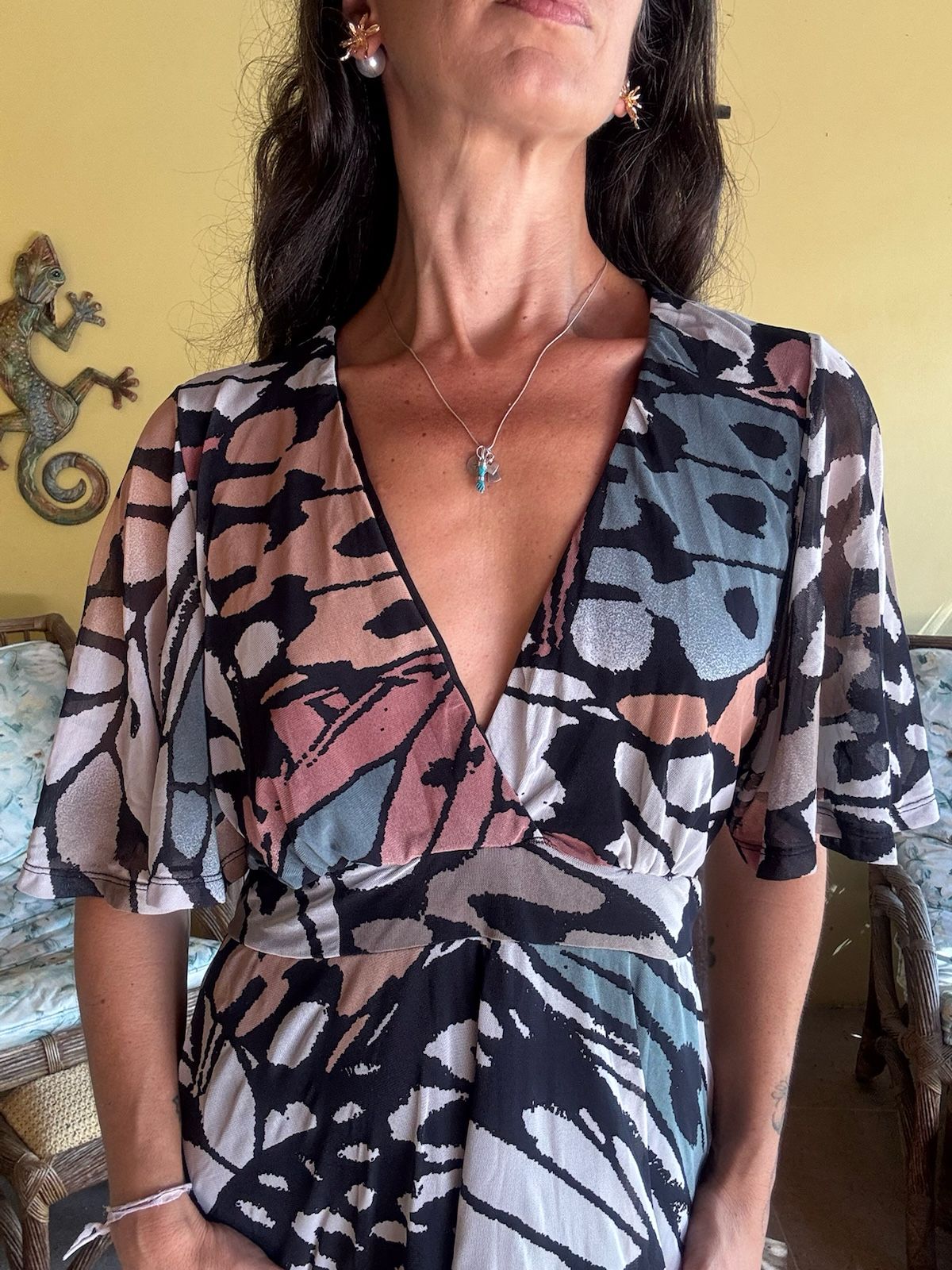 Vestido Estampado Asas de Borboleta – Zinzane – tam G - Imagem 2