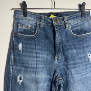 Calça Jeans Distressed com Barra Desfiada – Bluesteel – tam 38