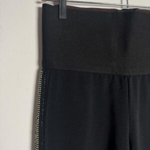 Calça Legging Preta com Faixas Laterais de Brilho – Fittform – tam 40 – *NOVO*