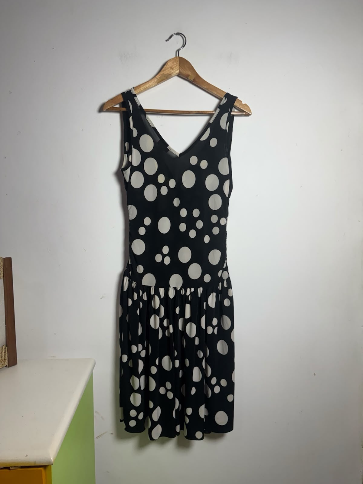 Vestido de Poá Preto e Branco com Bolinhas Variadas - tam M - Imagem 3